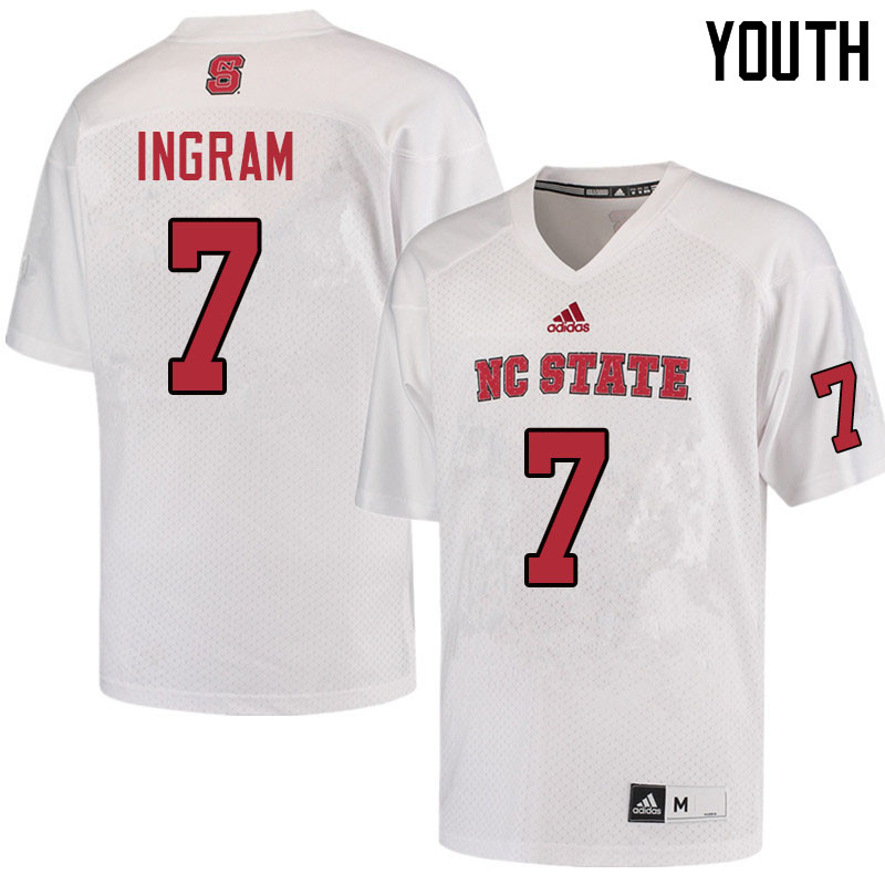 Youth #7 Chris Ingram NC State Wolfpack College Football Jerseys Sale-White